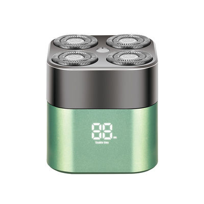 Mini barbeador elétrico recarregável para homens lançamento impermeável IP65 4 lâminas rotativas