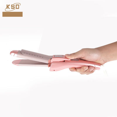 Estiragem de cabelo de molhado a seco dobrado 2 em 1 alisador de cabelo endireitador com placa cerâmica